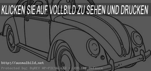Ausmalbilder Autos. Käfer VW