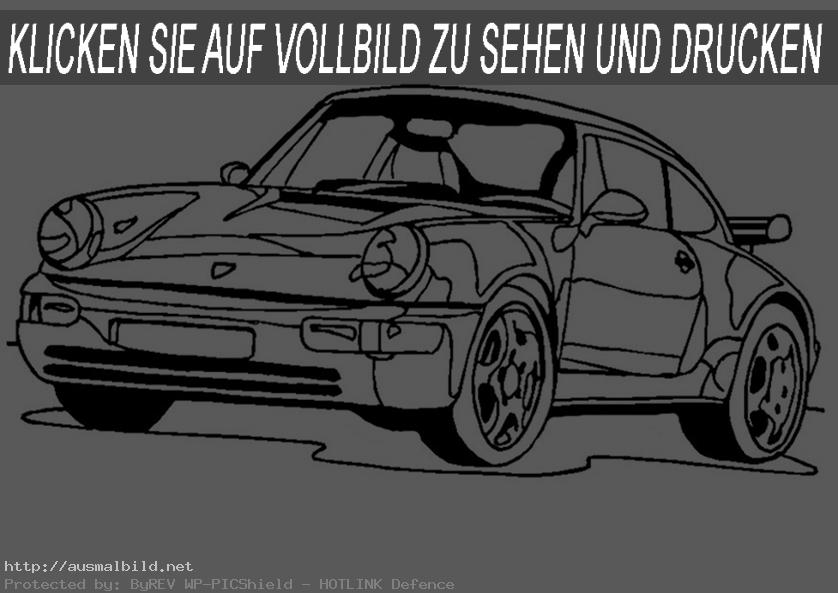 Ausmalbilder autos. Porsche 911 Turbo