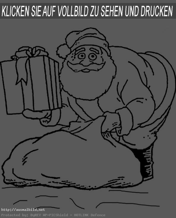 Ausmalbilder Weihnachtsmann (Bild 9)