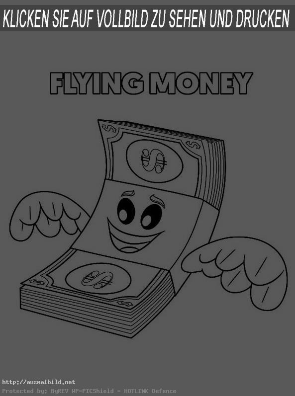 Ausmalbild Emoji Flying Money 1