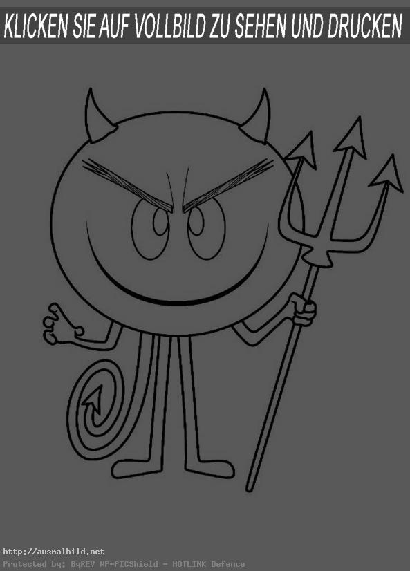 Ausmalbild Emoji Teufel Steven 1
